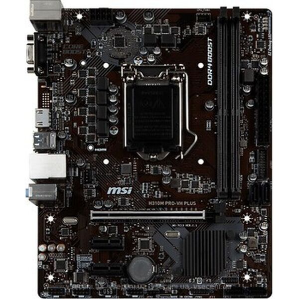 

Мат.плата 1151 (H310) MSI H310M PRO-VH PLUS, 4xUSB3.1/6xUSB2.0, VGA/HDMI, mATX