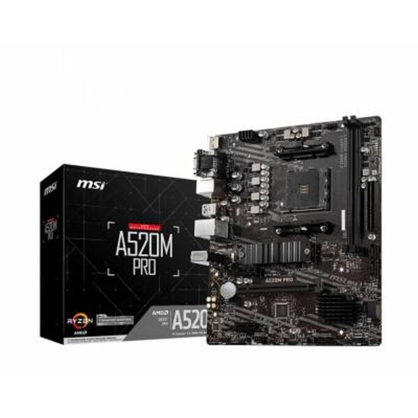 

Мат.плата AM4 (A520) MSI A520M PRO, A520, 2xDDR4, VGA/HDMI/DP, MicroATX