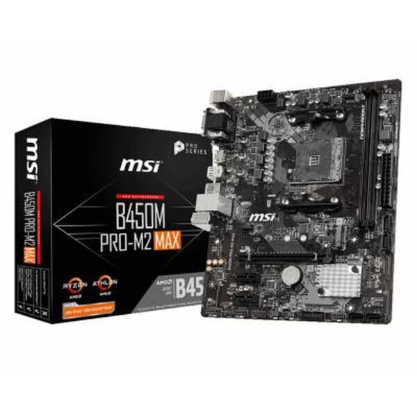 

Мат.плата AM4 (B450) MSI B450M PRO-M2 MAX, B450, 2xDDR4, VGA/DVI-D/HDMI, mATX