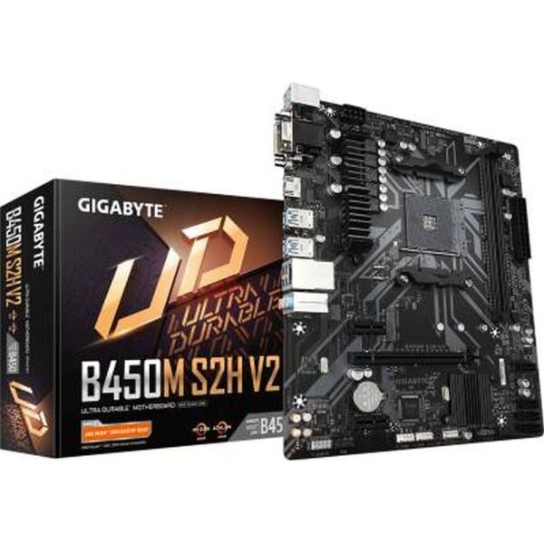 

Мат.плата AM4 (B450) Gigabyte B450M S2H V2, VGA/DVI-D/HDMI, mATX