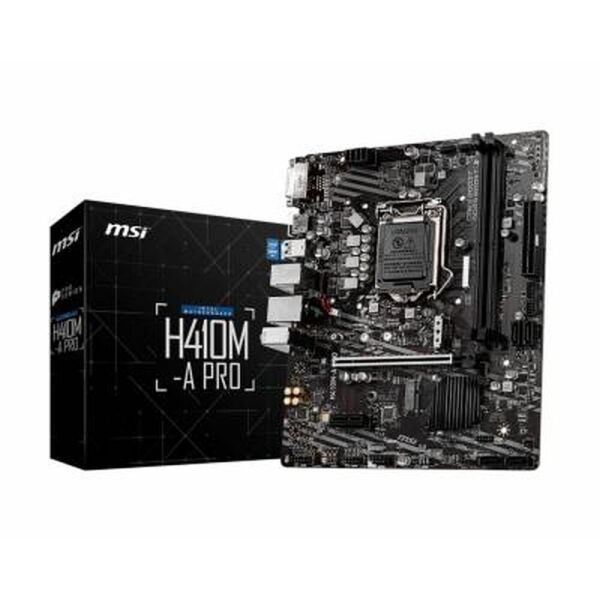 

Мат.плата 1200 (H410) MSI H410M-A PRO, H410, 2xDDR4, DVI-D/HDMI, MicroATX