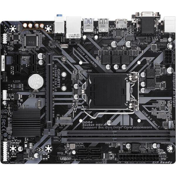 

Мат.плата 1151 (H310) Gigabyte H310M S2H 2.0, H310, 2xDDR4, GA/DVI-D/HDMI, mATX