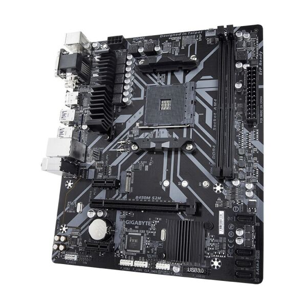 

Мат.плата AM4 (B450) Gigabyte B450M S2H, B450, 2xDDR4,VGA/DVI-D/HDMI, mATX