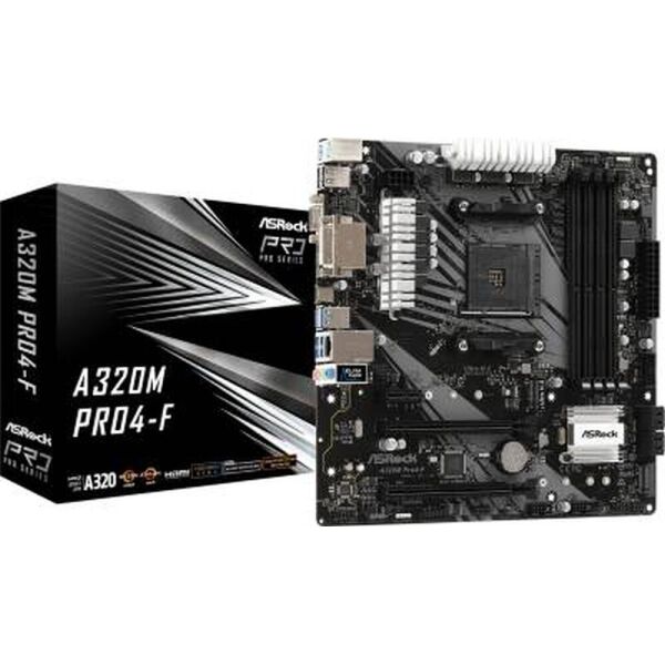 

Мат.плата AM4 (A320) AsRock A320M Pro4-F, VGA/DVI-D/HDMI, mATX