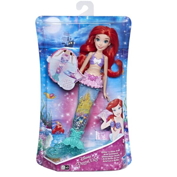 

Кукла Русалочка Ариэль 28 см с светящимся хвостом Ariel Hasbro E6387