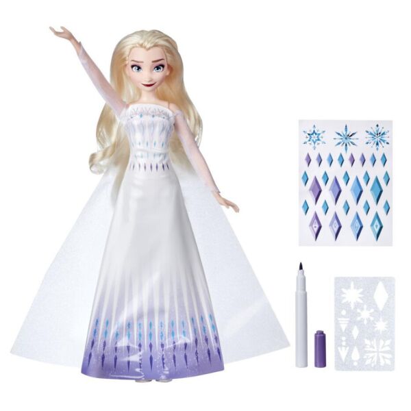 

Кукла Эльза Раскрась Платье с наклейками и маркером Design-a-Dress Hasbro E9966