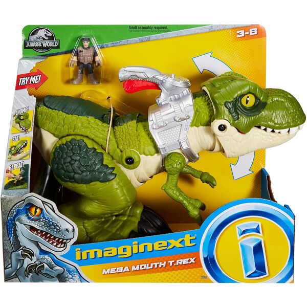 

Динозавр Тиранозавр Рекс Мега Рот 55 см Мир Юрского Периода Imaginext Mega Mouth T-Rex Fisher-Price GBN14