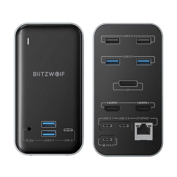 

USB-хаб Blitzwolf BW-TH14 (15 в 1) DisplayPort HDMI USB-C PD