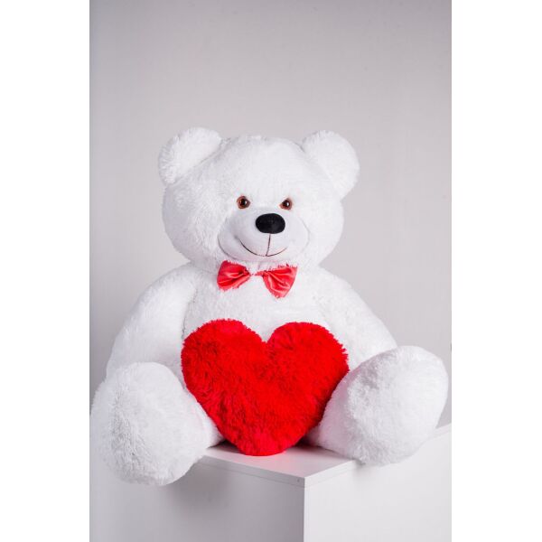 

Мишка с сердечком Yarokuz Джон 110 см Белый