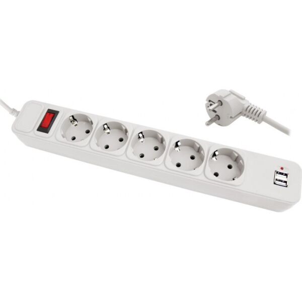 

Сетевой фильтр удлинитель SP5 НА 2USB + 5 розеток 3м