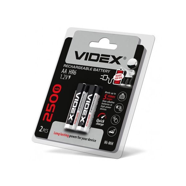 

Аккумулятор "VIDEX" AA / LR6 (1.2V, Ni-MH, 2500mAh, блистер, 2шт)