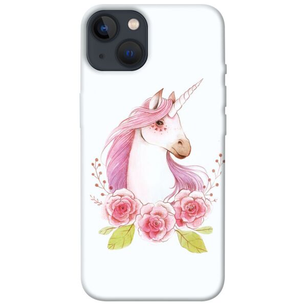 

Чехол itsPrint Единорог с цветами для Apple iPhone 13 (6.1)