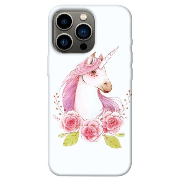 

Чехол itsPrint Единорог с цветами для Apple iPhone 13 Pro (6.1)