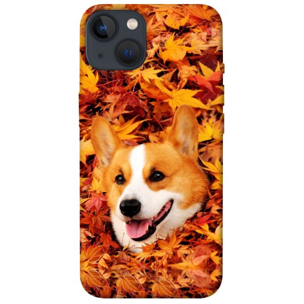 

Чехол itsPrint Корги в листьях для Apple iPhone 13 (6.1)