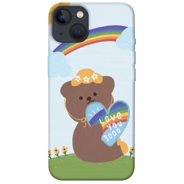 

Чехол itsPrint Мишка с сердцем для Apple iPhone 13 (6.1)