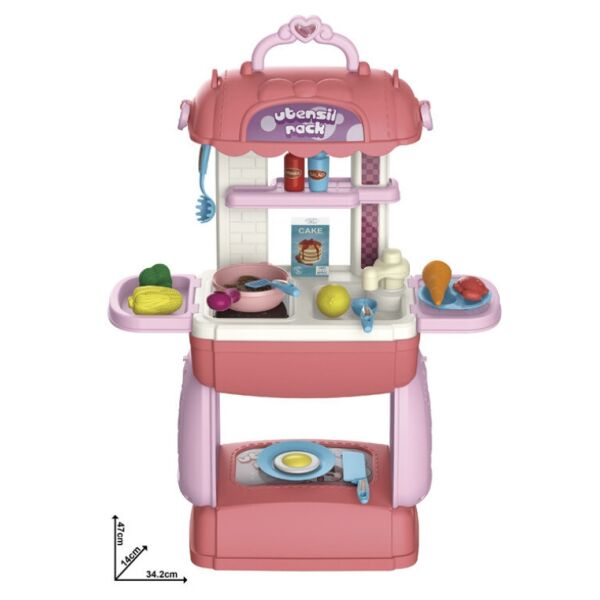 

Игровой набор Детская мобильная кухня в чемодане Mobile Kitchen розового цвета