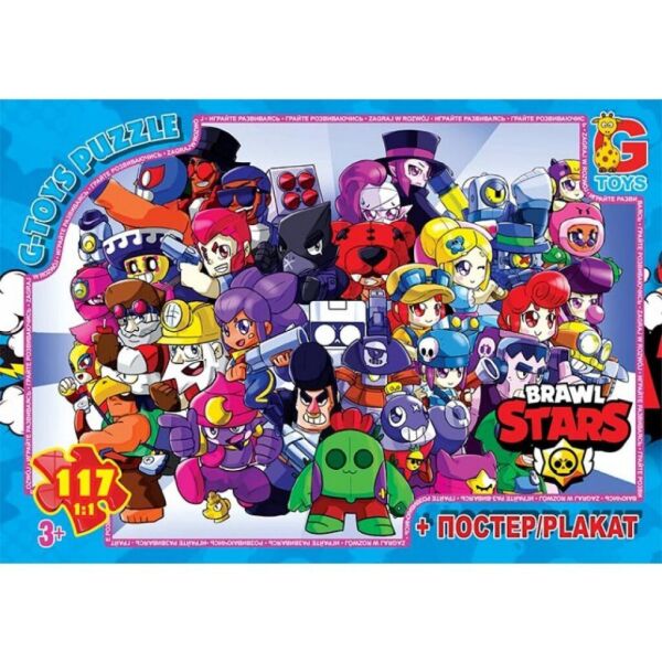 

Пазли ТМ "G-Toys" із серії "Brawl Stars" (Бравл Старс), 117 ел. BS372 (4824687637597)