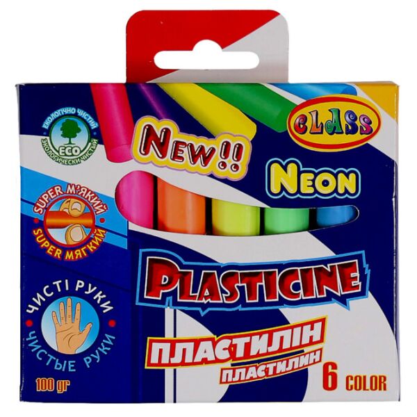 

Пластилін "CLASS" "Чисті руки" 6 кол. /7630/ NEON 100г. (8591662763003)