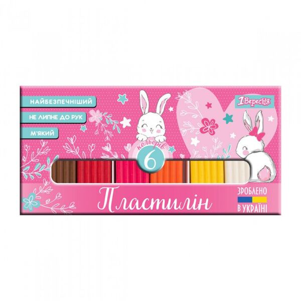 

Пластилін 6 кол. 120г "1В" "Bunny"