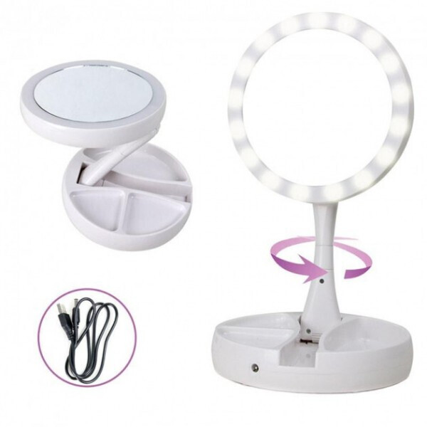

Зеркало для макияжа с led-подсветкой My Fold круглое поворотное складное MMS-R86662