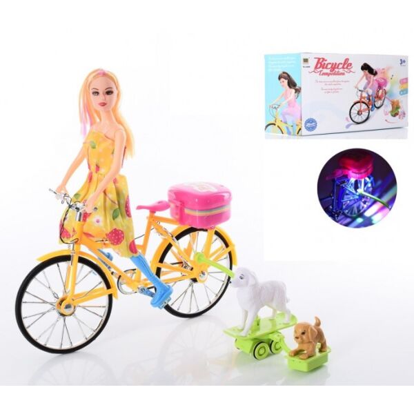 

Кукла Bambi 6688B на желтом велосипеде