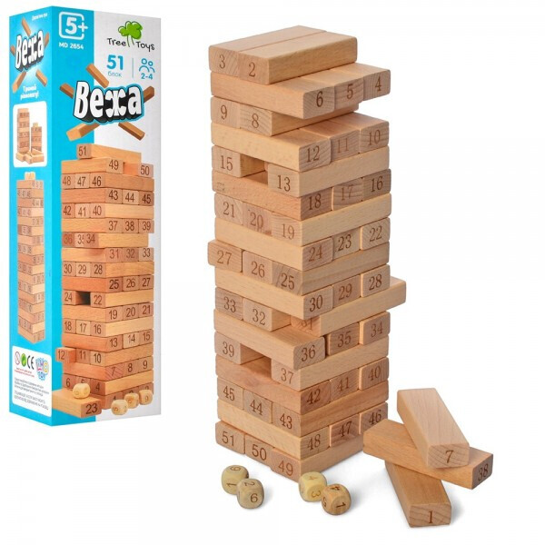 

Игра TREE TOYS MD 2654 Башня, 51шт