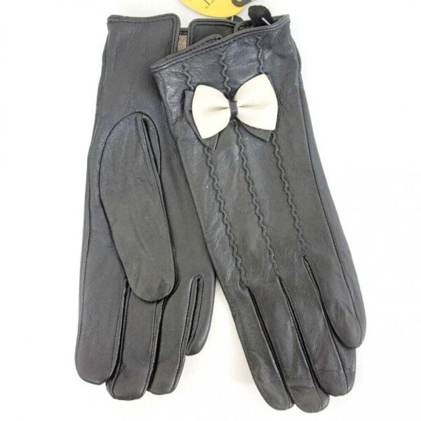 

Женские кожаные перчатки Shust Gloves чёрные 373s1 S