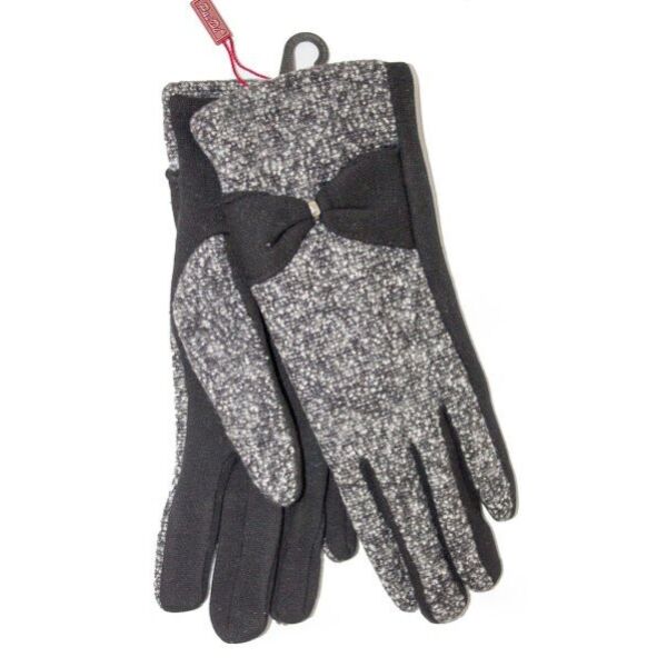 

Комбинированные женские перчатки с бантиком Shust Gloves