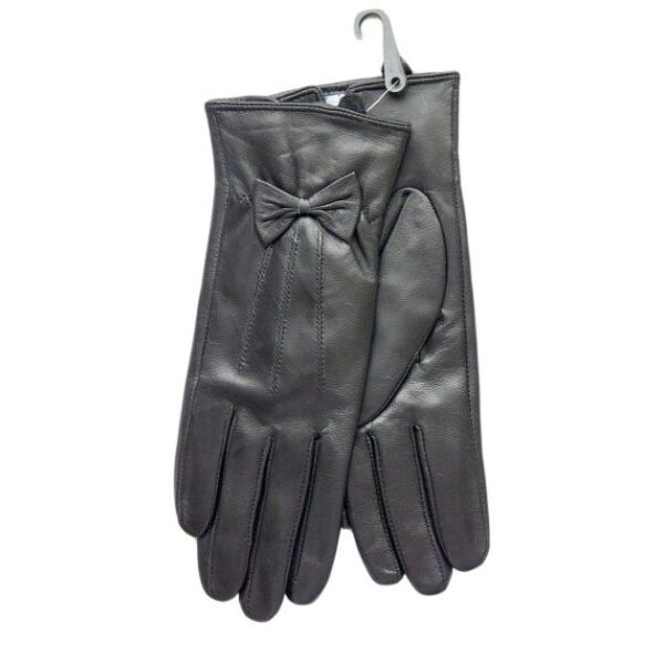 

Черные стильные кожаные женские перчатки Shust Gloves