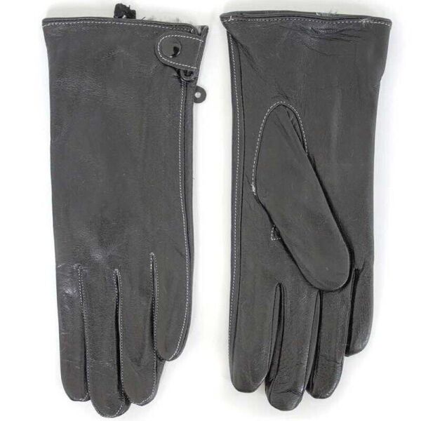 

Женские кожаные перчатки Shust Gloves чёрные 371s1 S