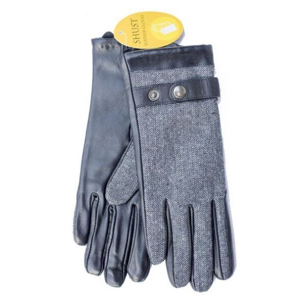 

Женские серые комбинированные перчатки Shust Gloves