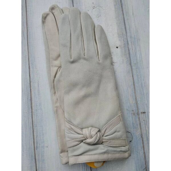 

Перчатки женские кремовые комбинированные кожа+замша 718s2 M Shust Gloves