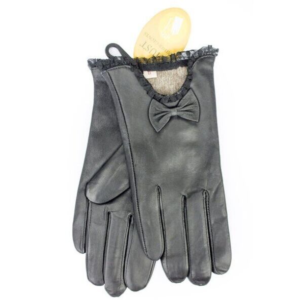 

Женские черные перчатки из кожи ягненка Shust Gloves L