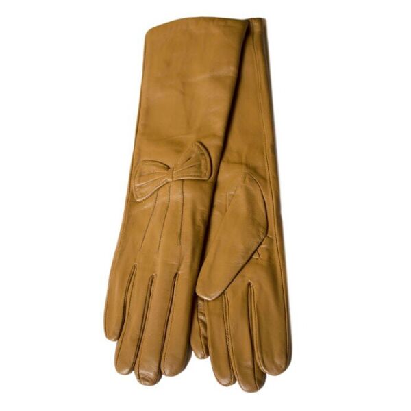 

Женские светло-коричневые кожаные длинные перчатки Shust Gloves L