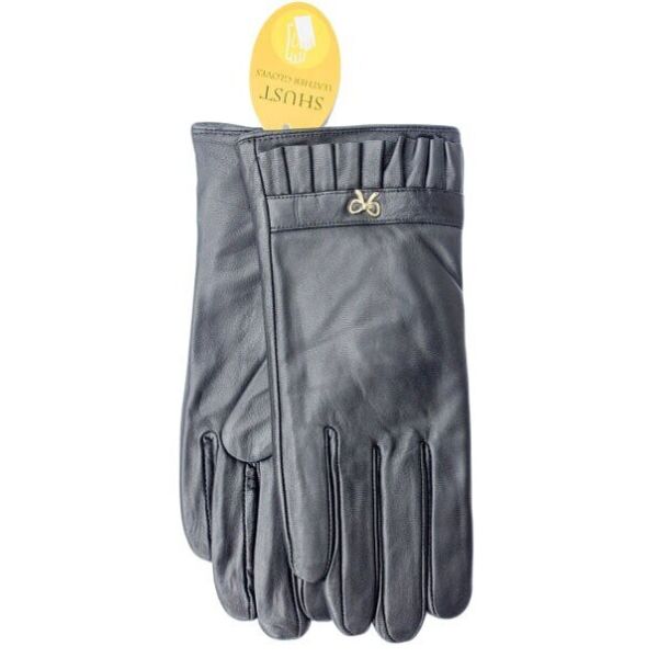 

Черные женские перчатки из натуральной кожи Shust Gloves М