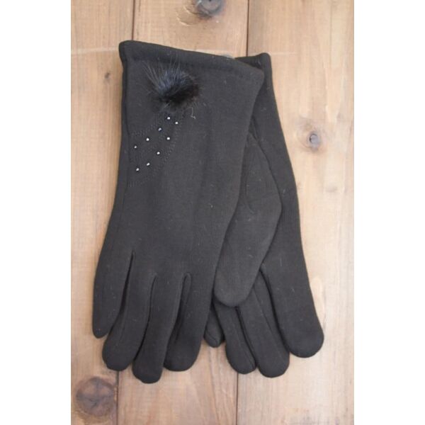 

Перчатки женские чёрные трикотажные 8154s2 M
