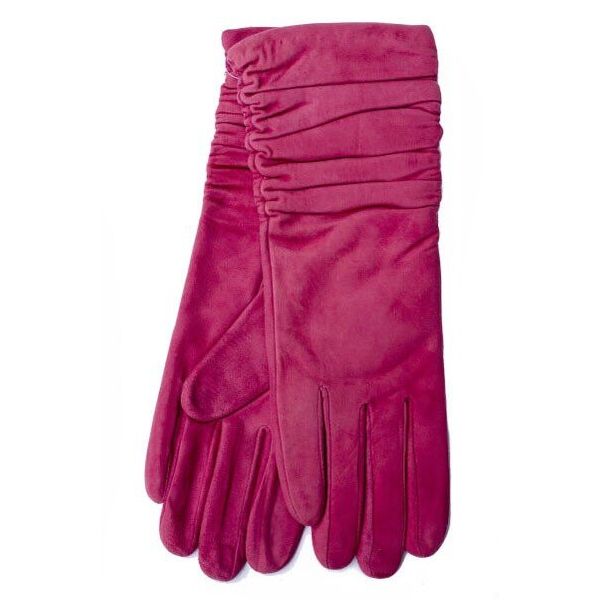 

Малиновые женские перчатки из натуральной замши Shust Gloves