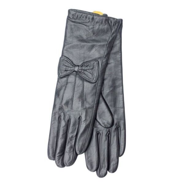 

Черные кожаные женские длинные перчатки Shust Gloves M