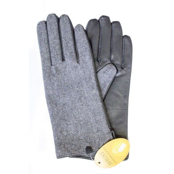 

Женские комбинированные серые перчатки Shust Gloves