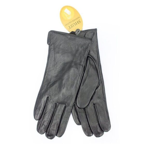 

Женские черные перчатки из натуральной кожи ягненка Shust Gloves