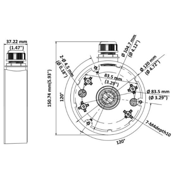 

Распределительная коробка Hikvision DS-1280ZJ-DM46