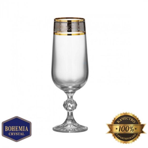 

Набор фужеров для шампанского стеклянных Bohemia Claudia 180 мл 6 шт (1575)