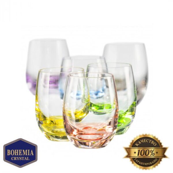 

Набор стаканов для сока стеклянных Bohemia Rainbow 300 мл 6 шт (6855)