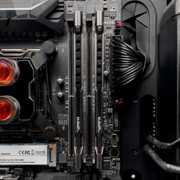 

Модуль памяти для компьютера DDR4 16GB (2x8GB) 3600 MHz Viper Steel Patriot (PVS416G360C7K)