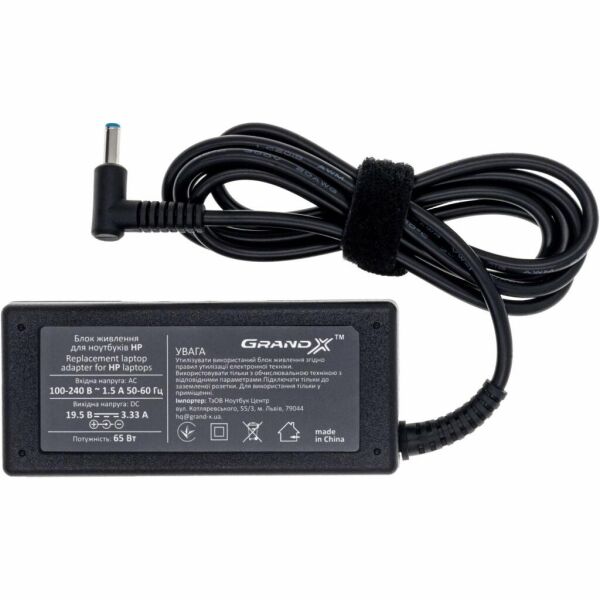 

Блок питания к ноутбуку Grand-X HP/Compaq (19.5V 3.33A 65W) 4.5x3.0mm (HP65W30C)