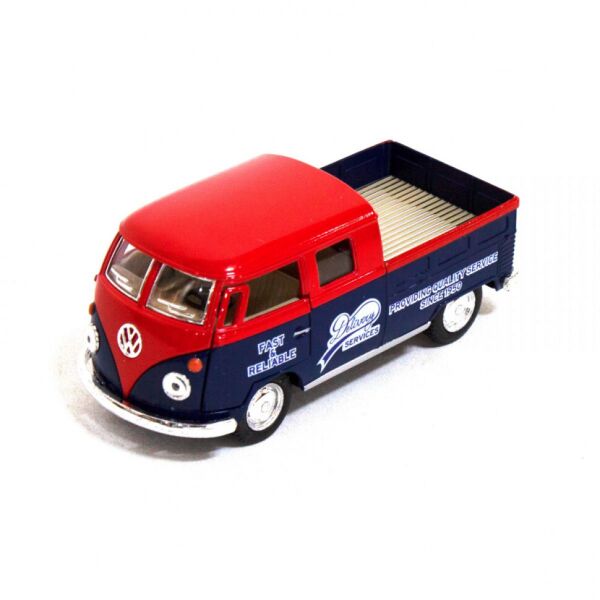 

Машинка Volkswagen Bus Double Cab Pickup Delivery 1963 Kinsmart KT5396W инерционная, 1:34 (Красный)