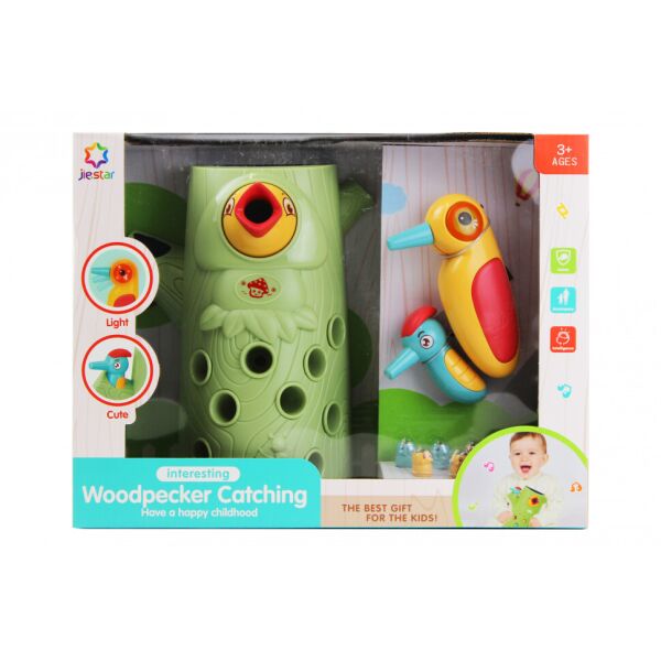 

Игра магнитный дятел с гусеницами 25858E (Желтый)