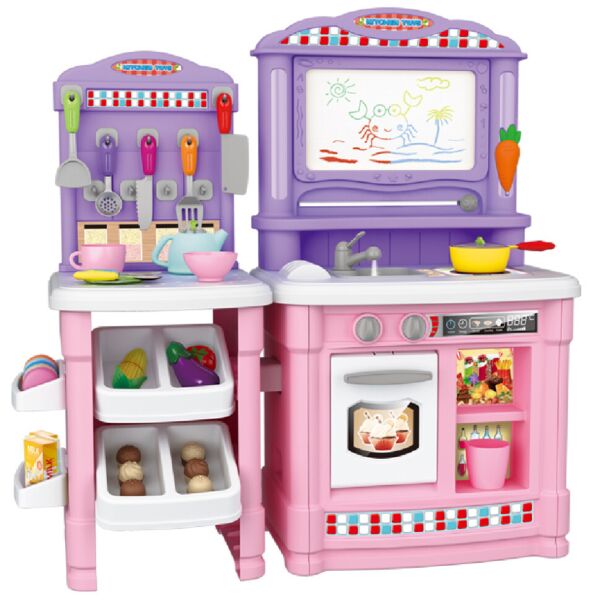 

Игровой набор Кухня Be In Fun BL-101 75х75х30 см, с набором посуды и продуктов (Розовый)