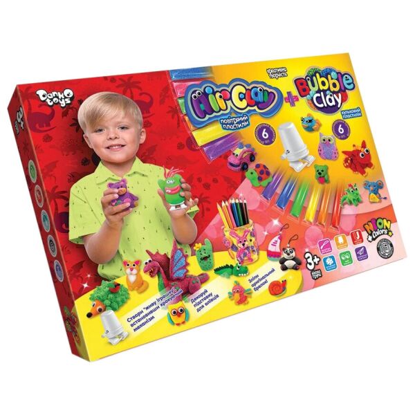 

Детский набор для творчества из пластилина "Air clay + Bubble clay" Danko Toys ARBB-01 (Мальчик)