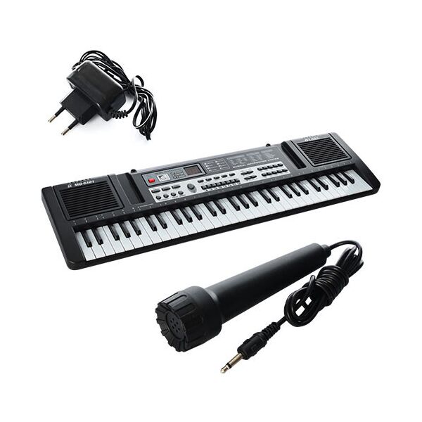 

Синтезатор игрушечный MQ6121 61 клавиша, микрофон, 6 тонов, 6 ритмов,10 песен